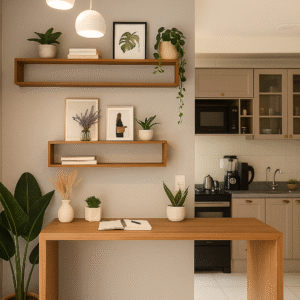 Bancada Multifuncional com Nichos Decorativos Projeto sob medida