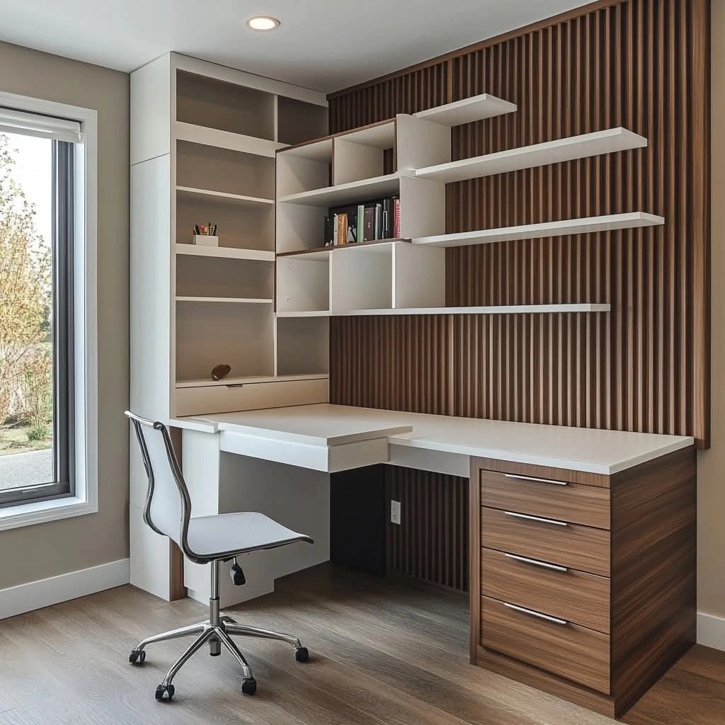 Home 30 Home Office planejado que une elegância e praticidade.