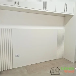 Cabeceira de Cama em MDF Branco com Design Ripado